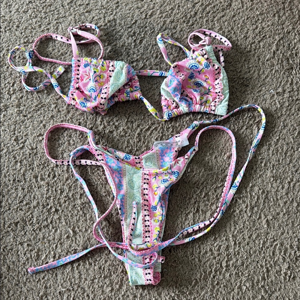 Colorful Patterned Bikini Set